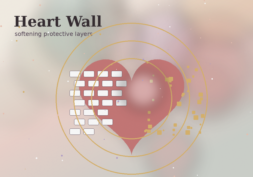 Heart Wall clearing visual with a heart surrounded by dissolving protective layers