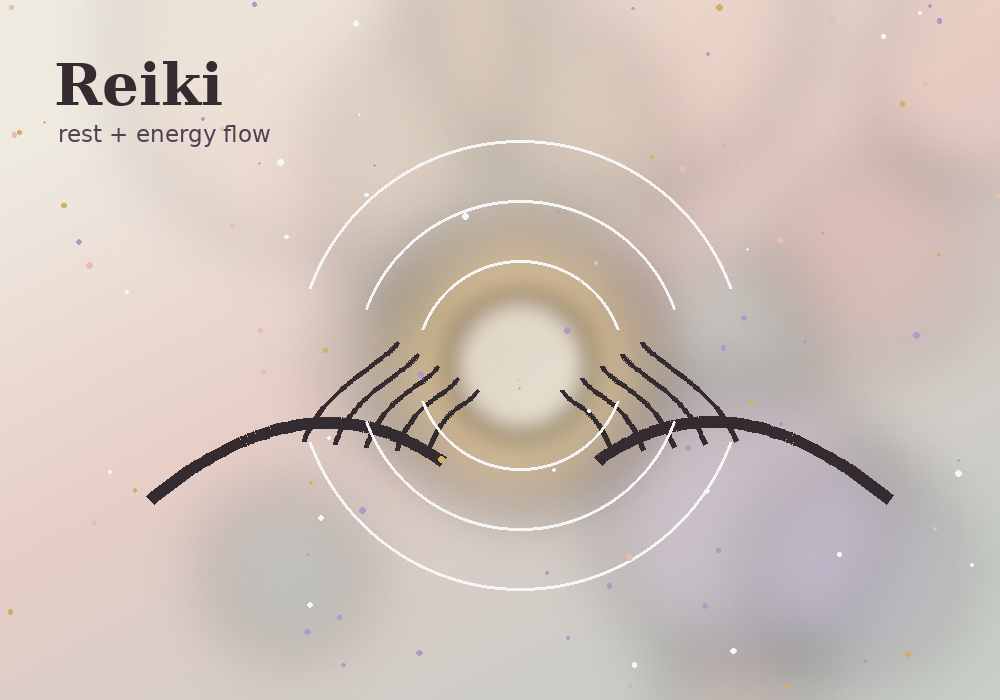 Reiki energy healing visual with hands holding a glowing orb